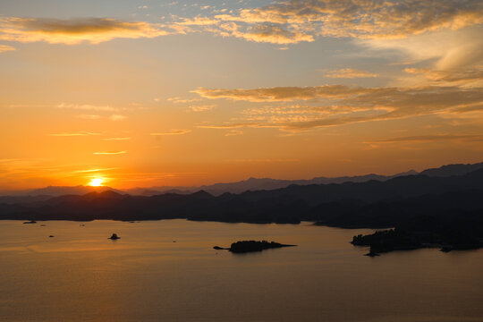 浙江千岛湖日落