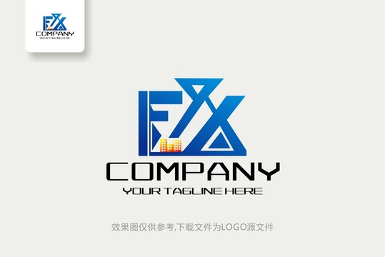 FX标志建筑地产房产logo
