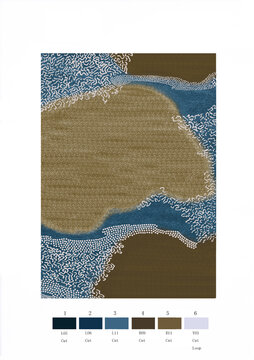 海浪手工地毯图