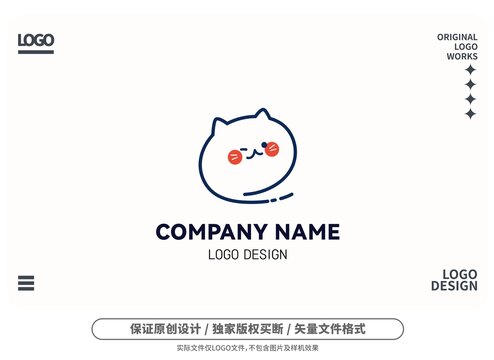 原创卡通猫咪logo