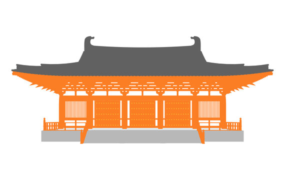单檐歇山透视插画