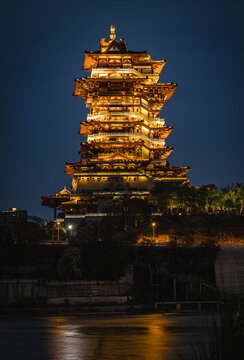 绵阳越王楼夜景