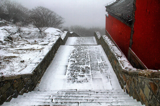 大雪泰山山顶