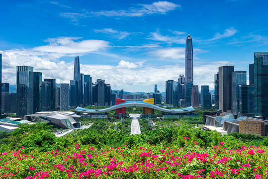 深圳莲花山公园与城市建筑风景