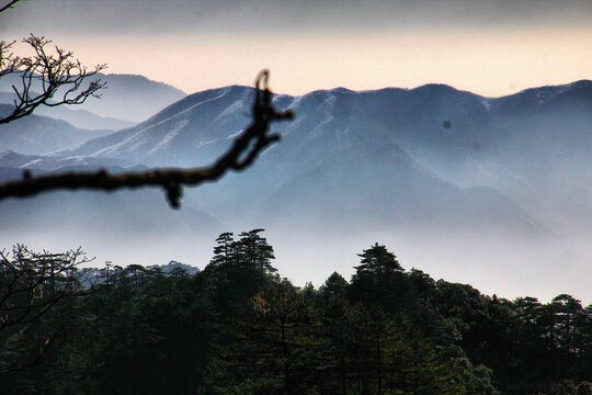 黄山远眺黄山美景