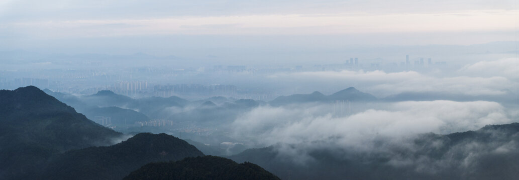 杭州西湖区钱塘江两岸风光