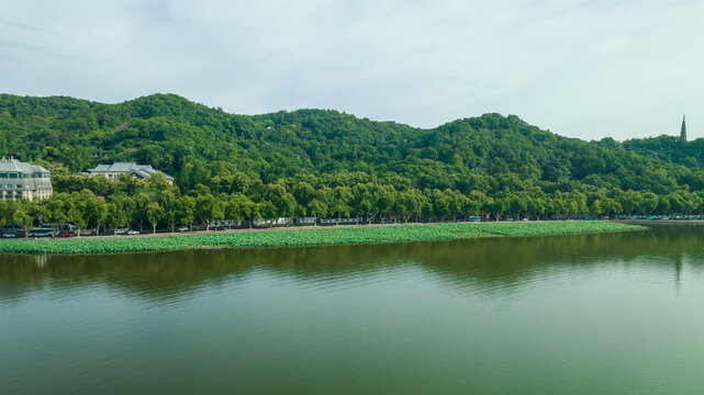 杭州西湖北山路航拍