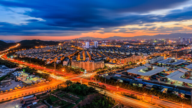 义乌中国网店第一村青岩刘夜景