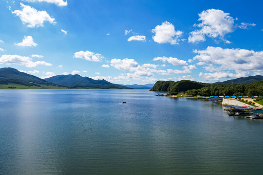 吉林市松花湖夏季自然风光航拍