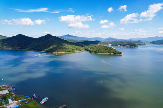 吉林市松花湖夏季自然风光航拍