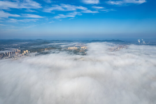 吉林市云海大雾云上美景航拍