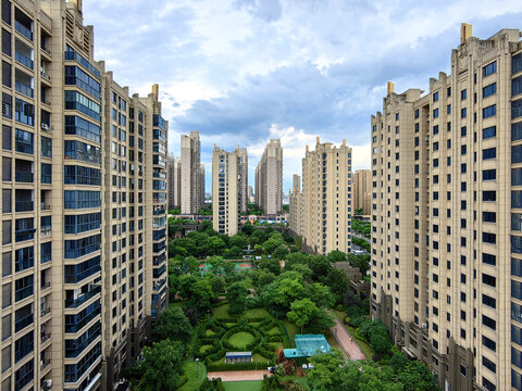 高层住宅小区绿化楼盘实景