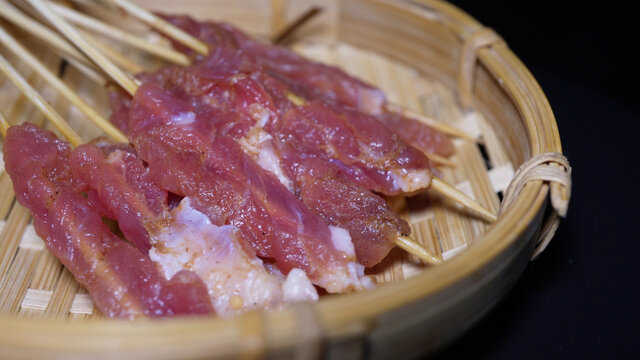 里脊肉牛肉串小串肉串钵钵鸡