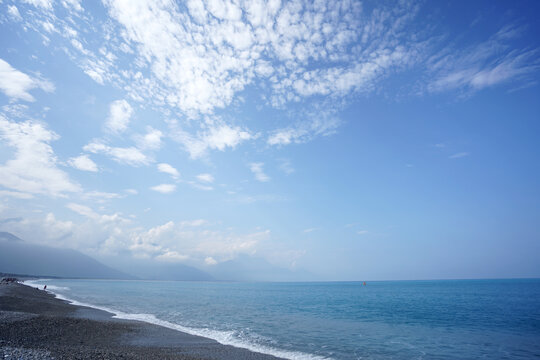 花莲七星潭鹅卵石海滩