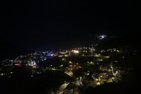 台湾省九份夜景全景