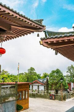 寺庙古建筑屋檐特写