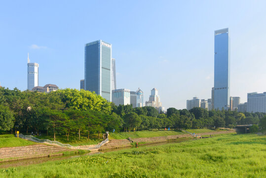 深圳中心公园及城市风光