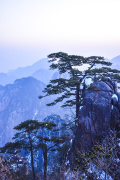 安徽黄山雪后风景