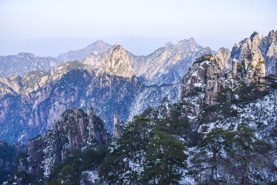 安徽黄山雪后风景