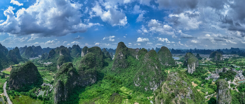 桂林山水景区航拍素材