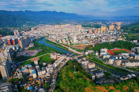 竹溪公园广场全景