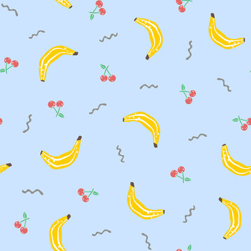 可爱卡通樱桃香蕉图案