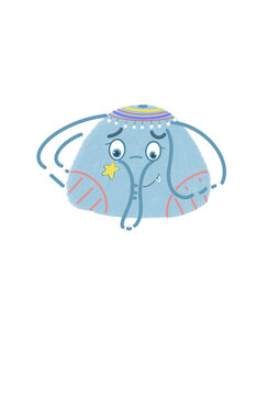 小清新大象动物卡通头像图案