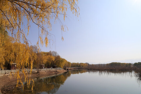 秋天湖边风景