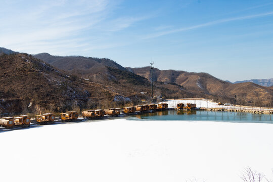 山东济南九如山七星台雪景