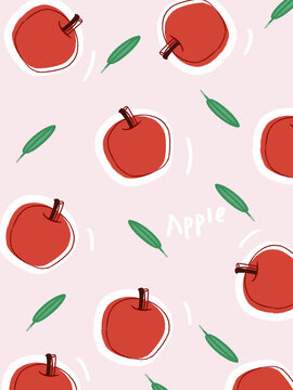 卡通苹果服装家纺印花图案