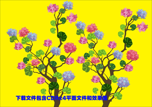 绣球花矢量绣球花绣球树花朵