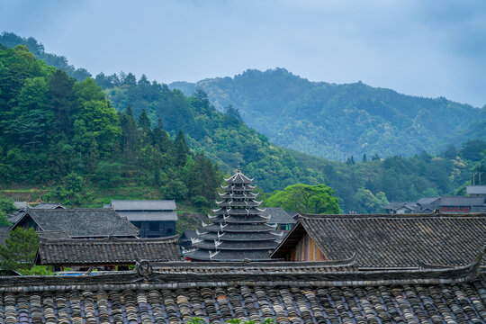 湖南通道皇都侗寨建筑美丽乡村