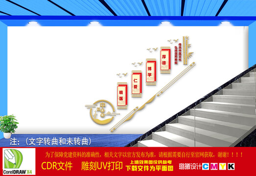 中医文化楼梯文化墙