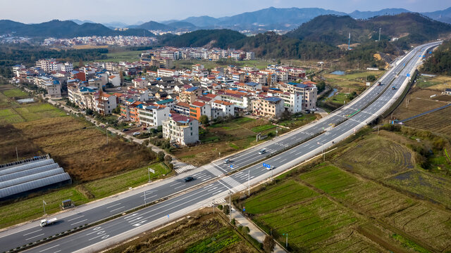 义乌美丽乡村公路风光航拍