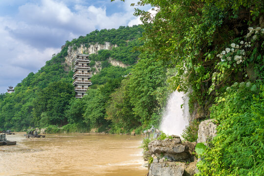 广西柳州柳江两岸风光