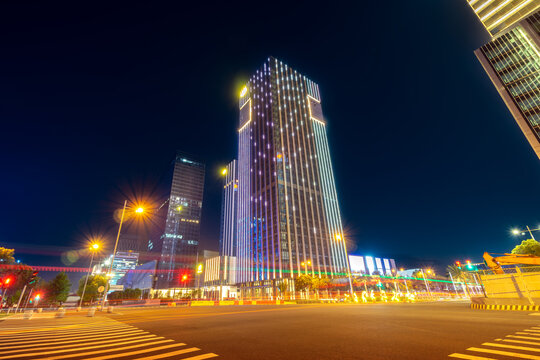 浙江宁波东部新城夜景