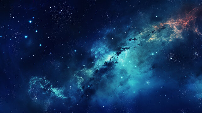 蓝绿色宇宙银河星系