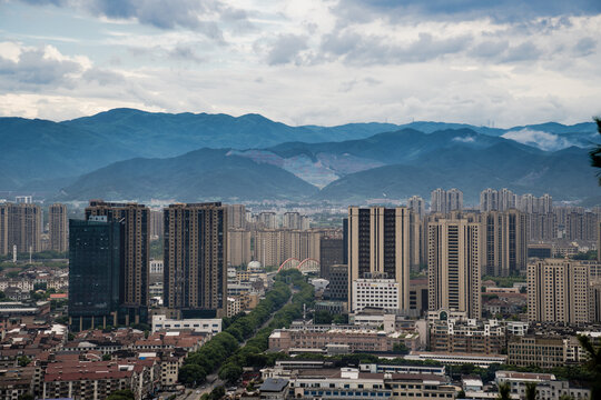 夏季余姚城市风光