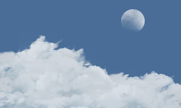 凌晨时的云与月