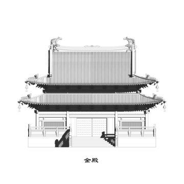 金殿正立面阴影图