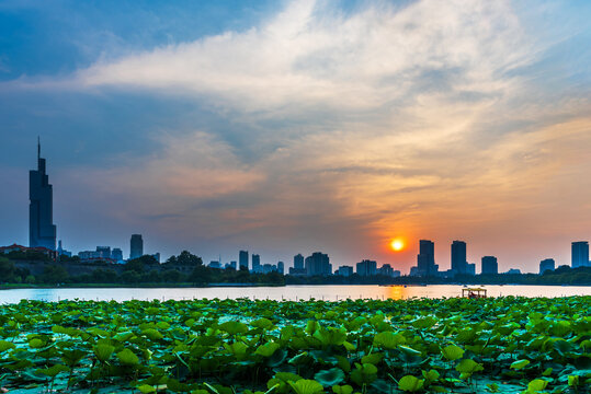 玄武湖日落美景