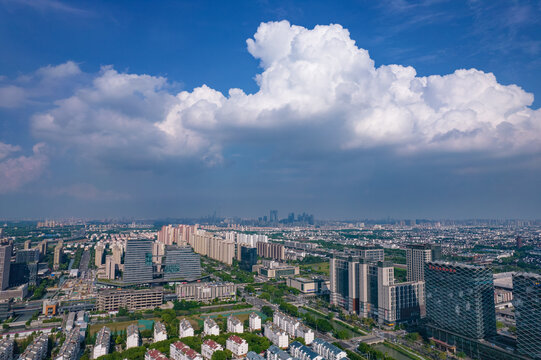 航拍苏州评建新城建筑群