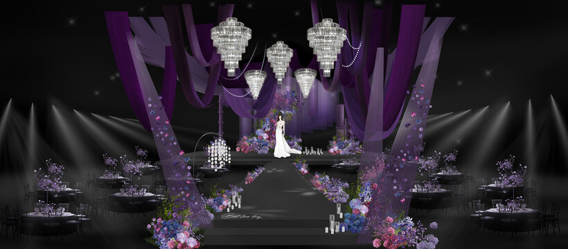 黑紫色小众婚礼