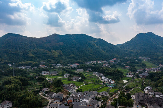 航拍湖南岳阳张谷英村