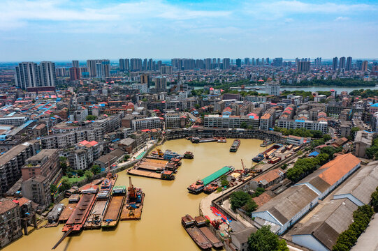 航拍湖南益阳市沅江市风光