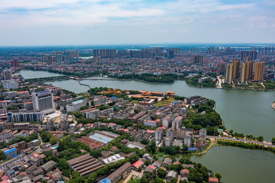 航拍湖南益阳市沅江市风光