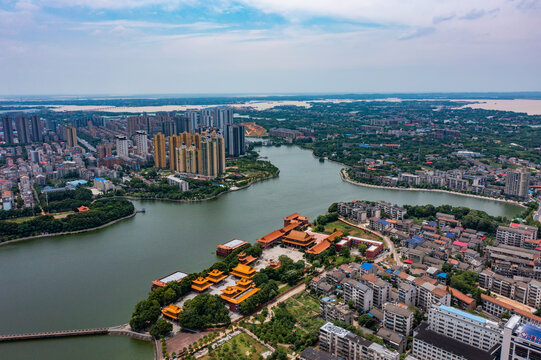 航拍湖南益阳市沅江市风光