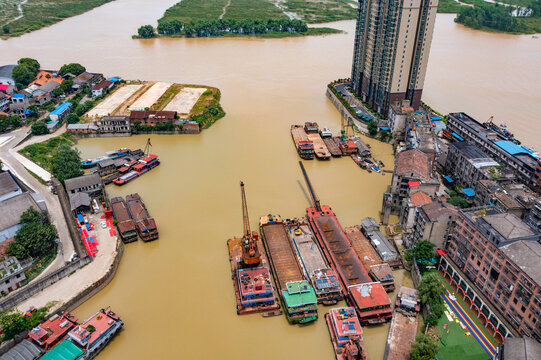 航拍湖南益阳市沅江市风光