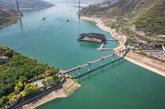 长江三峡白帝城航拍风光