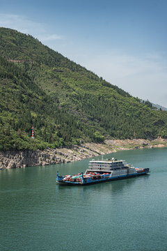 长江三峡白帝城航拍风光